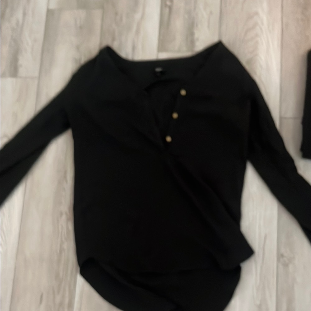 Black Button-Detail Women's Top